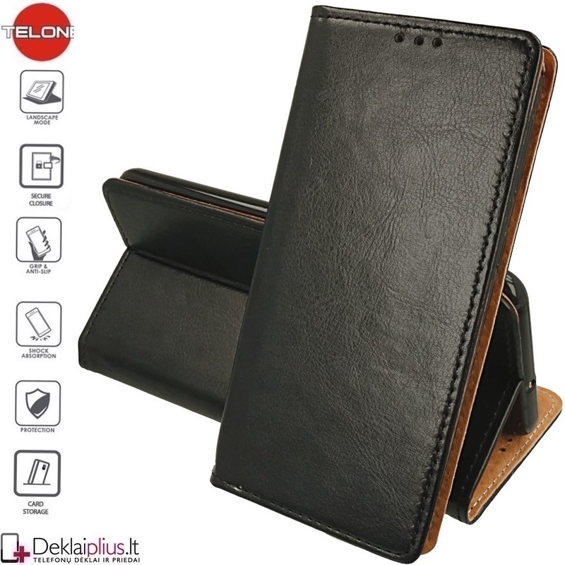 Grynos odos Telone dėklas - juodas (MI NOTE 10/NOTE 10 PRO) Grynos odos Telone dėklas - juodas (MI NOTE 10/NOTE 10 PRO)